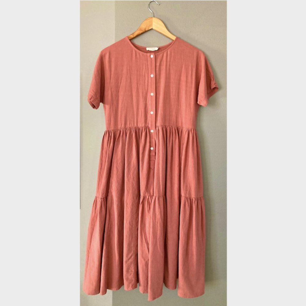 Roolee Dark Salmon Midi Dress